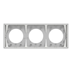 Odace - plaque de finition 3 postes - couleur Gris galet