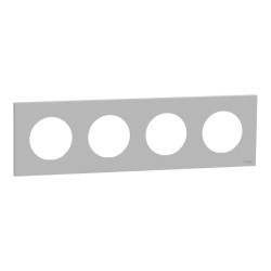 Odace - plaque de finition 4 postes - couleur Gris galet