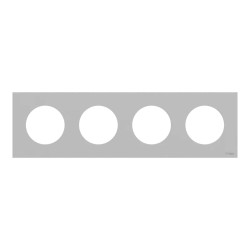 Odace - plaque de finition 4 postes - couleur Gris galet