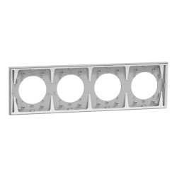 Odace - plaque de finition 4 postes - couleur Gris galet