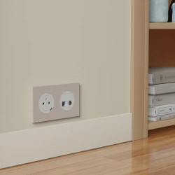 Odace - plaque de finition 2 postes - couleur Beige sable