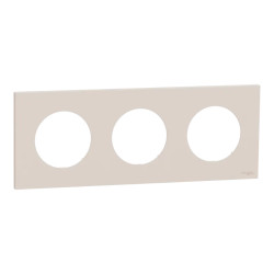 Odace - plaque de finition 3 postes - couleur Beige sable
