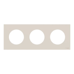 Odace - plaque de finition 3 postes - couleur Beige sable