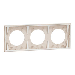 Odace - plaque de finition 3 postes - couleur Beige sable