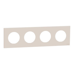 Odace - plaque de finition 4 postes - couleur Beige sable