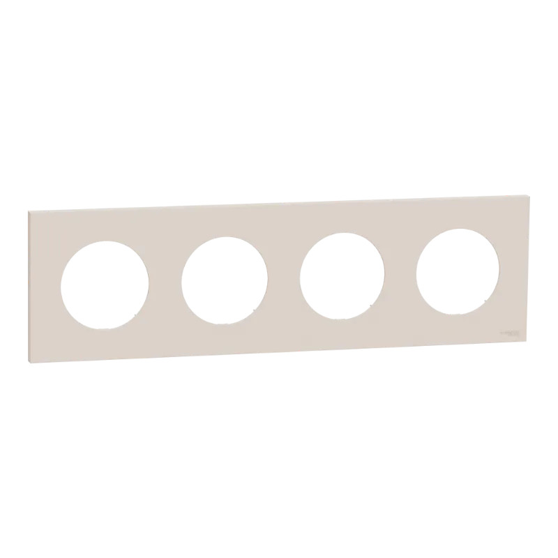 Odace - plaque de finition 4 postes - couleur Beige sable