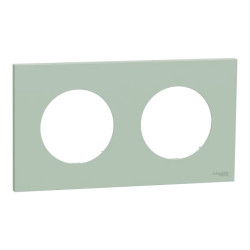 Odace - plaque de finition 2 postes - couleur Vert jade