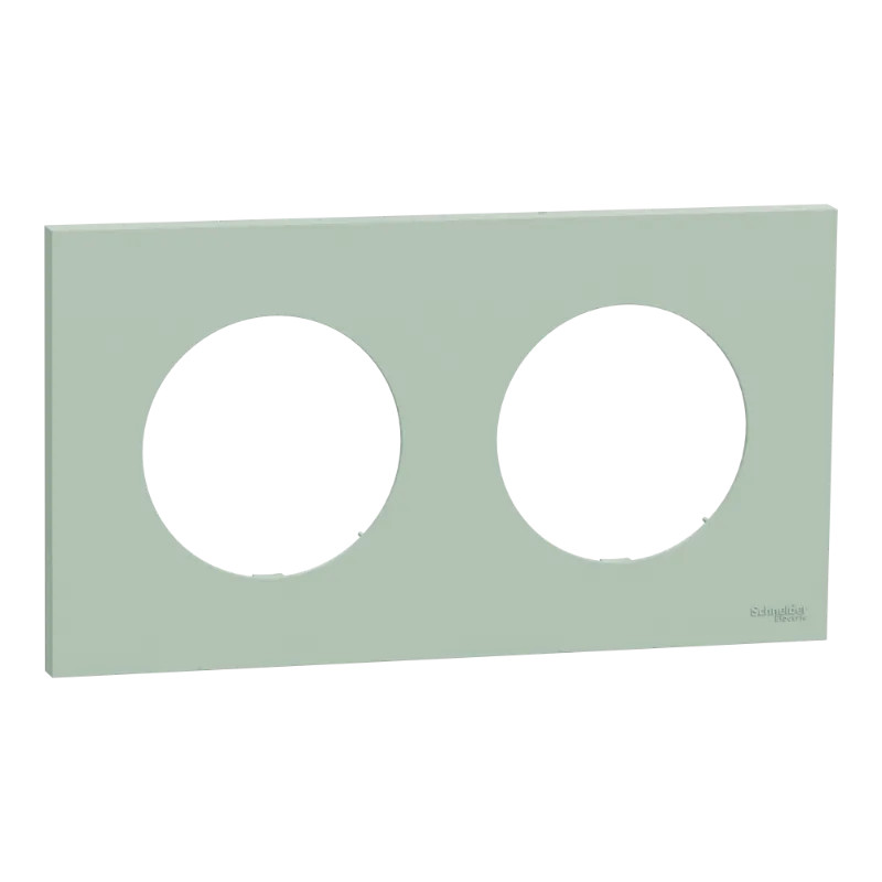 Odace - plaque de finition 2 postes - couleur Vert jade