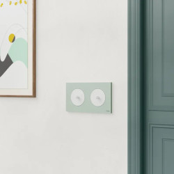 Odace - plaque de finition 2 postes - couleur Vert jade