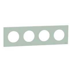 Odace - plaque de finition 4 postes - couleur Vert jade