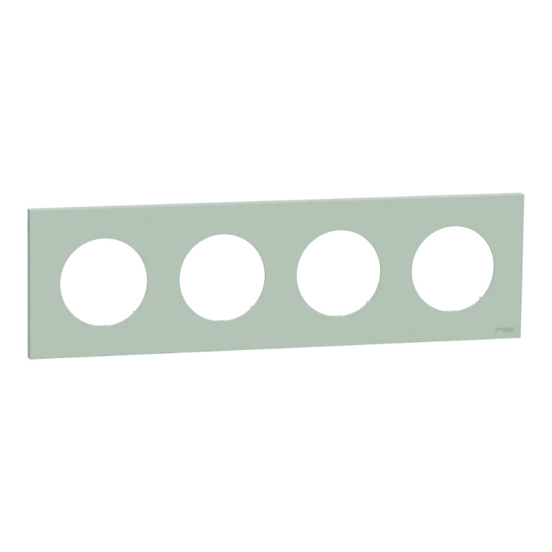 Odace - plaque de finition 4 postes - couleur Vert jade