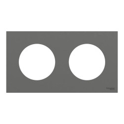 Odace - plaque de finition 2 postes - couleur Gris basalte