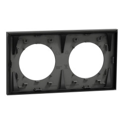 Odace - plaque de finition 2 postes - couleur Gris basalte