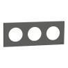 Odace - plaque de finition 3 postes - couleur Gris basalte