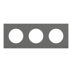 Odace - plaque de finition 3 postes - couleur Gris basalte