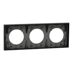 Odace - plaque de finition 3 postes - couleur Gris basalte