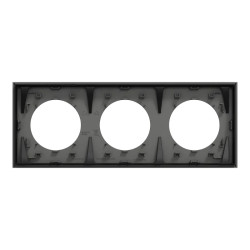 Odace - plaque de finition 3 postes - couleur Gris basalte