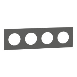 Odace - plaque de finition 4 postes - couleur Gris basalte