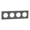 Odace - plaque de finition 4 postes - couleur Gris basalte
