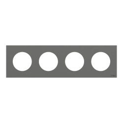 Odace - plaque de finition 4 postes - couleur Gris basalte