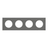 Odace - plaque de finition 4 postes - couleur Gris basalte