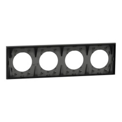 Odace - plaque de finition 4 postes - couleur Gris basalte