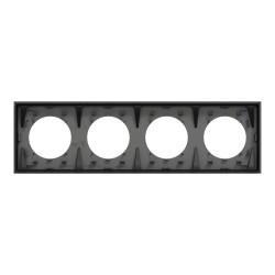 Odace - plaque de finition 4 postes - couleur Gris basalte