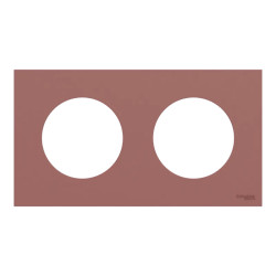 Odace - plaque de finition 2 postes - couleur Rose grenat