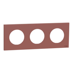 Odace - plaque de finition 3 postes - couleur Rose grenat