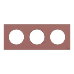 Odace - plaque de finition 3 postes - couleur Rose grenat