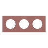 Odace - plaque de finition 3 postes - couleur Rose grenat