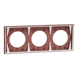 Odace - plaque de finition 3 postes - couleur Rose grenat