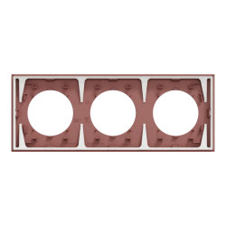 Odace - plaque de finition 3 postes - couleur Rose grenat