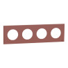 Odace - plaque de finition 4 postes - couleur Rose grenat
