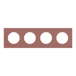 Odace - plaque de finition 4 postes - couleur Rose grenat