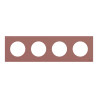 Odace - plaque de finition 4 postes - couleur Rose grenat