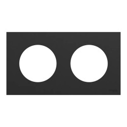 Odace - plaque de finition 2 postes - couleur Noir onyx