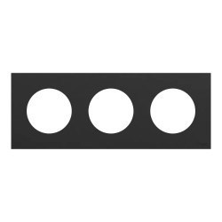 Odace - plaque de finition 3 postes - couleur Noir onyx