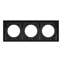 Odace - plaque de finition 3 postes - couleur Noir onyx