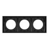 Odace - plaque de finition 3 postes - couleur Noir onyx