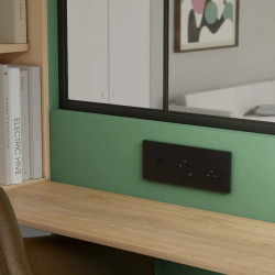 Odace - plaque de finition 3 postes - couleur Noir onyx