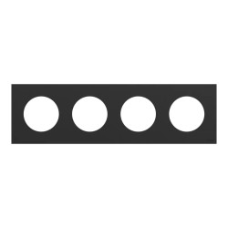 Odace - plaque de finition 4 postes - couleur Noir onyx