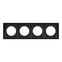Odace - plaque de finition 4 postes - couleur Noir onyx