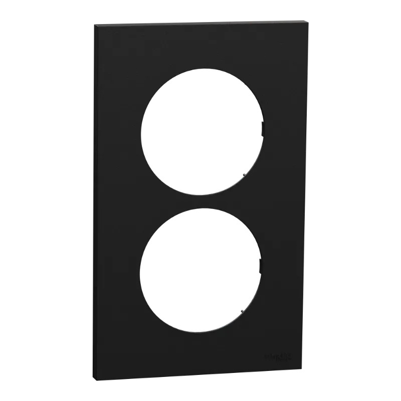 Odace plaque 2 postes 57mm noir