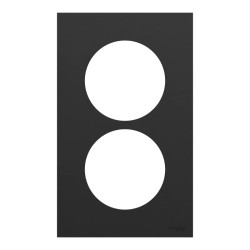 Odace plaque 2 postes 57mm noir
