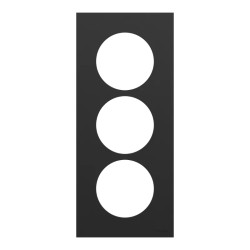 Odace plaque 3 postes 57mm noir