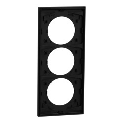 Odace plaque 3 postes 57mm noir