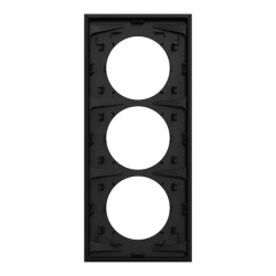 Odace plaque 3 postes 57mm noir