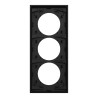 Odace plaque 3 postes 57mm noir
