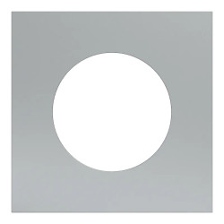 Odace Métal - plaque de finition 1 poste - effet Titane support blanc